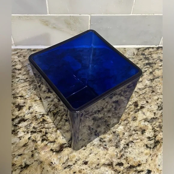 Deep Blue Glass Vase - Picture 2 of 4
